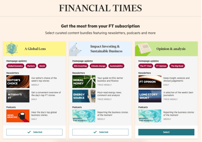 The Financial Times' website